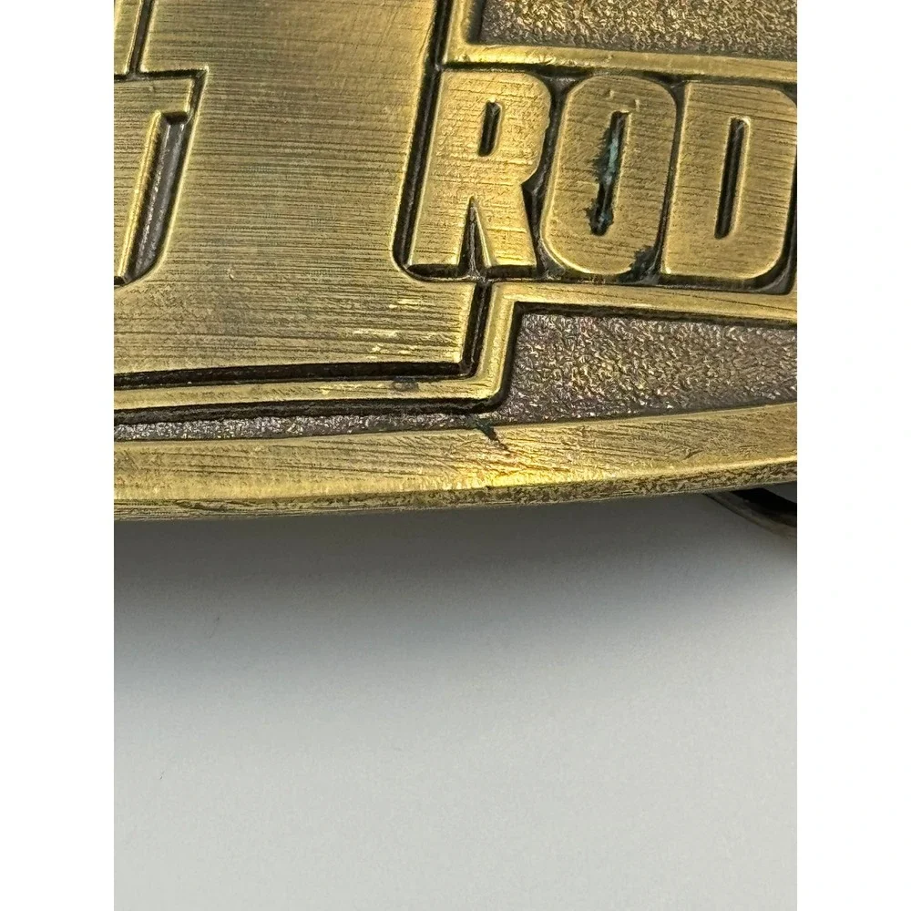 Vintage Hot Rod‎ 1 Belt Buckle Brass Tone Automotive Racing Retro Style Metal